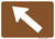 "Directional Arrow Oblique Left Auxiliary Plaque, MUTCD Sign" (Part#: SKM6-2PL), 21x15, 30x21,  Brown / White (Forest / Parks)