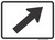 "Directional Arrow Oblique Right Auxiliary Plaque, MUTCD Sign" (Part#: SKM6-2PR), 21x15, 30x21, White / Black (U.S. & State Routes)