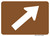 "Directional Arrow Oblique Right Auxiliary Plaque, MUTCD Sign" (Part#: SKM6-2PR), 21x15, 30x21,  Brown / White (Forest / Parks)