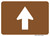 "Directional Arrow Through Auxiliary Plaque, MUTCD Sign" (Part#: SKM6-3P), 21x15, 30x21,  Brown / White (Forest / Parks)