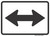 "Directional Arrow Two-Way Auxiliary Plaque, MUTCD Sign" (Part#: SKM6-4P), 21x15, 30x21, White / Black (U.S. & State Routes)