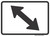 "Directional Arrow Oblique Two-Way Auxiliary Plaque, MUTCD Sign" (Part#: SKM6-5P), 21x15, 30x21, White / Black (U.S. & State Routes)
