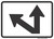 "Directional Arrow Through and Oblique Left Auxiliary Plaque, MUTCD Sign" (Part#: SKM6-7PL), 21x15, 30x21, White / Black (U.S. & State Routes)