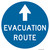 "Evacuation Route Sign, MUTCD Sign" (Part#: SKEM1-1), 18x18, 24x24
