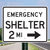 "Emergency Shelter (Choose Directional Arrow), MUTCD Sign" (Part#: SKEM4-1), 30x24
