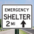 "Emergency Shelter (Choose Directional Arrow), MUTCD Sign" (Part#: SKEM4-1), 30x24