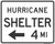 "Hurricane Shelter Directional Sign, MUTCD Sign" (Part#: SKEM4-1a), 30x24