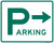 "Parking Area Directional Sign (Diagonal Right Arrow), MUTCD Sign" (Part#: SKD4-1), 18x15