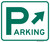"Parking Area Directional Sign (Diagonal Right Arrow), MUTCD Sign" (Part#: SKD4-1-DR), 30x24