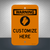 CUSTOM Warning Sign (Vertical) (Part#: CUSTWAR-1)