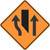 "Interior Lane Shift Ahead Warning Sign, MUTCD Sign" (Part#: SKW9-3)
