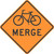 "Bicycles Merge Warning Sign (TTC), MUTCD Sign" (Part#: SKW9-5a-TTC)