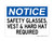 Safety Glasses, Vest & Hard Hats Required, OSHA Notice Sign (Part#: NOT1040)