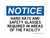 Hard Hats and Safety Glasses Required in Areas of The Facility, OSHA Notice Sign (Part#: NOT1066)