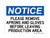 Please Remove Apron & Gloves Before Leaving Production Area, OSHA Notice Sign (Part#: NOT1094)