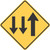 "Two-Way Traffic (3-Lane)," MUTCD Warning Sign (Part#: SKW6-5)