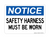 Safety Harness Must Be Worn