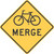 "Bicycles Merge," MUTCD Warning Sign (Part#: SKW9-5a)