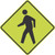 "Pedestrian Crossing," MUTCD Warning Sign (Part#: SKW11-2), Yellow-Green