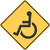 "Handicapped / Wheelchair Crossing," MUTCD Warning Sign (Part#: SKW11-9), Traffic Yellow