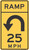 "180 Degree Loop Advisory Ramp Speed (Left Turn)," MUTCD Warning Sign (Part#: SKW13-9L)