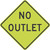 "NO OUTLET," MUTCD Warning Sign (Part#: SKW14-2), Safety Yellow Green