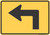 "Turn Arrow (Left)," MUTCD Warning Plaque (Part#: SKW16-6PL)