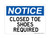 Closed Toe Shoes Required, OSHA Notice Sign (Part#: NOT1119)