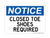 Closed Toe Shoes Required