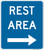 "Rest Area (Directional Arrow), MUTCD Sign (Part#: SKD5-5)