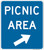 "Picnic Area" (Gore/Diagonal Arrow), MUTCD Guide Sign (Part#: SKD5-10b)