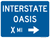 "Interstate Oasis" (Directional & Advanced - Customizable), MUTCD Guide Sign (Part#: SKD5-12b)