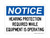 Hearing Protection Required While Equipment is Operating, OSHA Notice Sign (Part#: NOT1123)