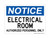 Electrical Room Authorized Personal Only, OSHA Notice Sign (Part#: NOT1145)