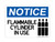 Flammable Cylinders In Use (With Tanks Symbol), OSHA Notice Sign (Part#: NOT1174)