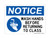 Wash Hands Before Returning To Class (Hand Washing Left Symbol), OSHA Notice Sign (Part#: NOT1654)