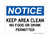 Keep This Area Clean No Food or Drink Permitted, OSHA Notice Sign (Part#: NOT1667)