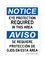 Eye Protection Required In This Area English/Spanish, Notice Sign