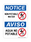 Non-Potable Water (No Water Symbol), English/Spanish Notice Sign