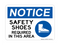 Safety Shoes Required In This Area (With Blue Shoe Symbol), Notice Sign