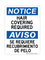 Hair Covering Required English/Spanish, Notice Sign