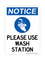 Please Use Wash Station (Hand Washing Symbol), Notice Sign