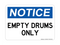 Empty Drums Only, Notice Sign