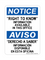 Right To Know Information Available In This Office, English/Spanish, Notice Sign