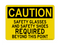 Safety Glasses And Safety Shoes Required Beyond This Point, Caution Sign
