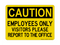 Employees Only Visitors Please Report To The Office, Caution Sign