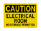 Electrical Room No Storage Permitted, Caution Sign