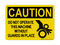 Do NO REFt Operate This Machine Without Guards In Place (Hand Ing Gear Symbol), Caution Sign
