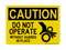 Do Not Operate Without Guards In Place (Hand In Gear Symbol), Caution Sign