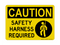 Safety Harness Required (Harness Symbol), Caution Sign